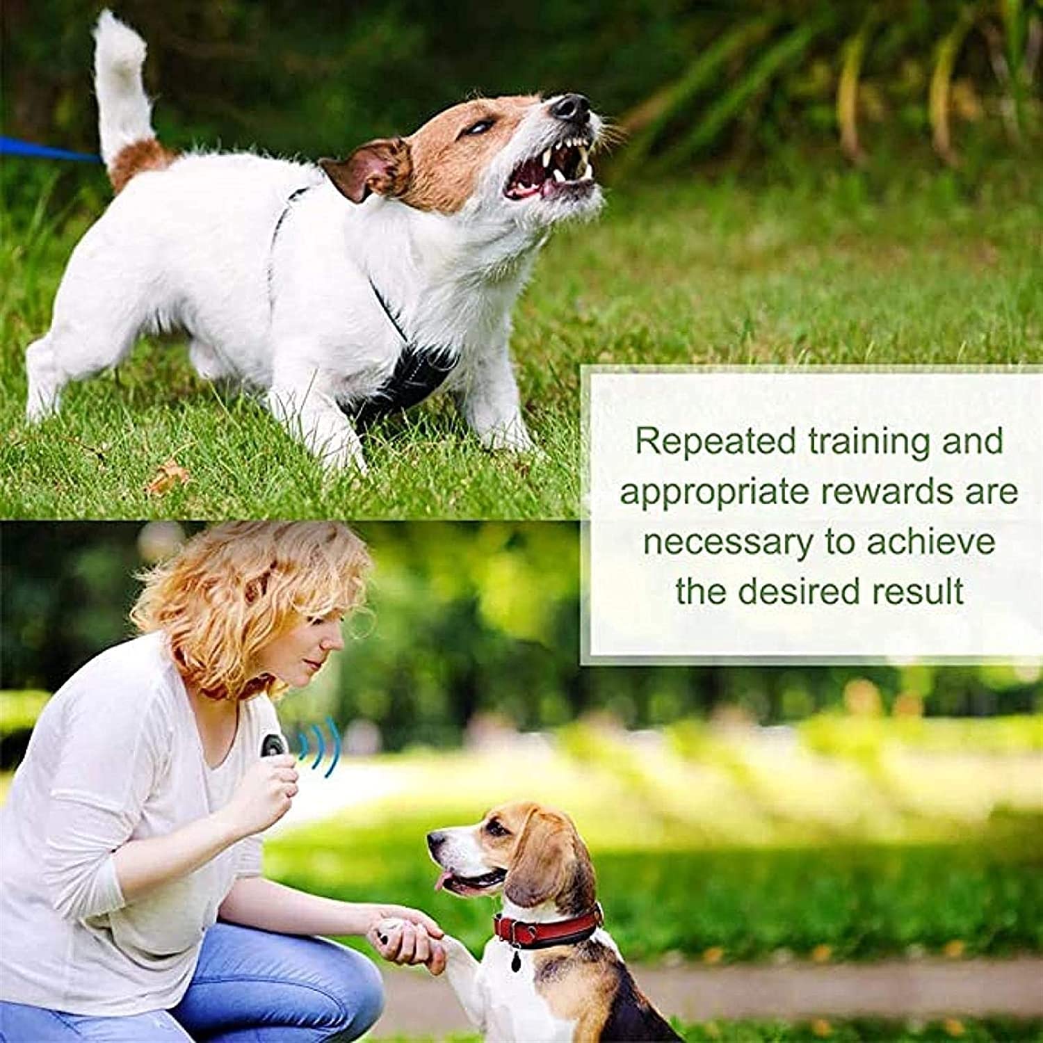 Dispositivo ultrasónico for disuadir ladridos de perros, dispositivo 2 en 1 for entrenamiento de perros y control de ladridos, dispositivo antiladridos, rango de control de 16.4 pies, indicador LED, i