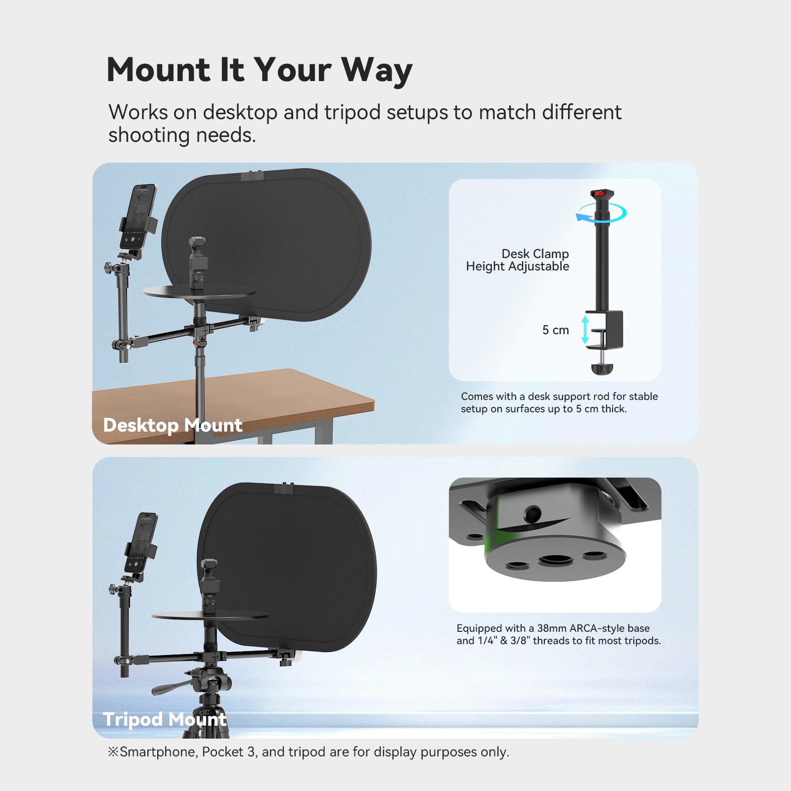 Plateforme Rotative 360° pour Photographie avec Fond, Plateau Tournant Modulaire pour Vidéo et Produits, Rotation Fluide à Double Roulement, pour Smartphone, DSLR et Hybride, Charge 5 kg – V360MINI