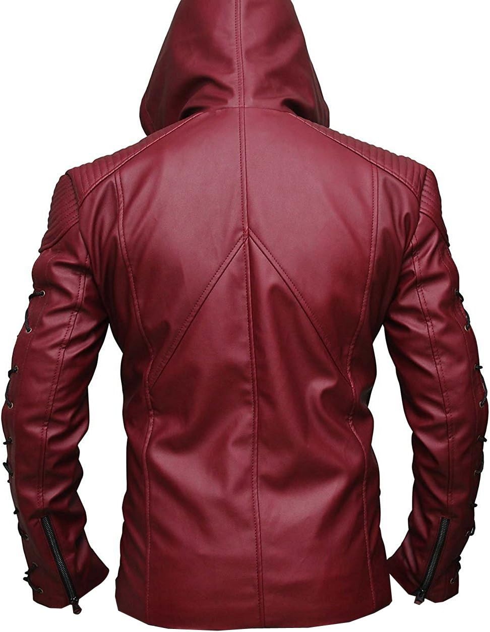 Red Arrow Hooded Arsenal Faux Leather Jacket Costume