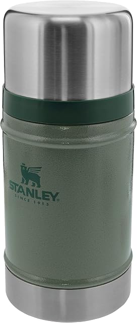 Stanley Classic Legendary Food Jar 0.7L Hammertone Green - Termos do żywności ze Stali Nierdzewnej Bez BPA - Utrzymuje ciepło przez 15 godzin - Do Mycia w Zmywarce