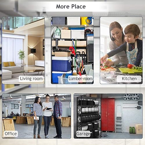 Miniatura 7 de Estantería de alambre resistente de 6 niveles, capacidad de 4800 libras, estante de metal certificado NSF con ruedas, organizador de almacenamiento