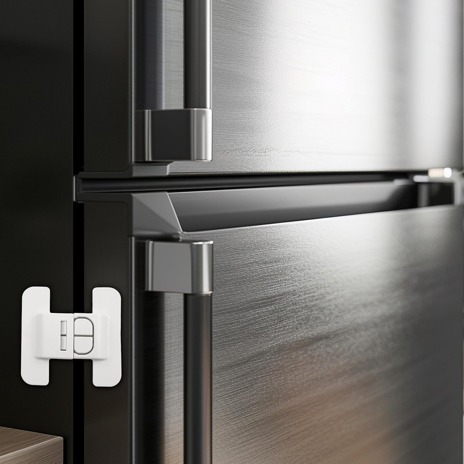 5pcs Refrigerator And Cabinet Lock Buckles With ABS Material And Backing Designed To Prevent Unwanted Opening In Homes