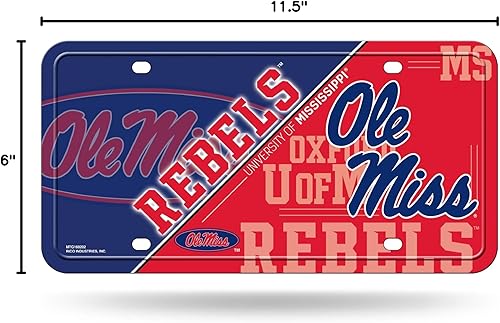 Miniatura 245 de NCAA etiqueta de metal para auto, negro