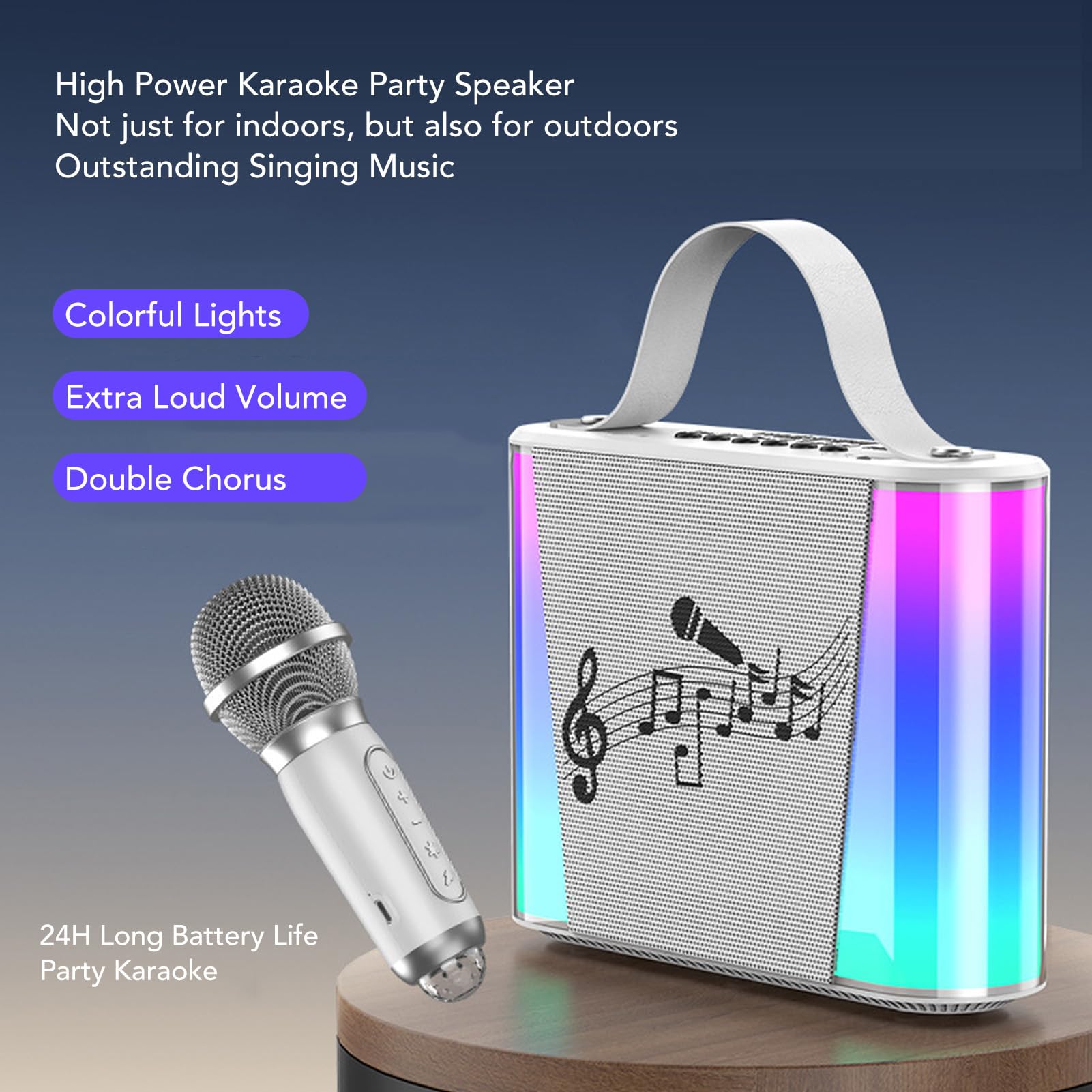Máquina de Karaoke para niños, Mini micrófono de Karaoke portátil con Bluetooth, Altavoz para Cantar con micrófono para Fiestas en casa, Fiestas de cumpleaños