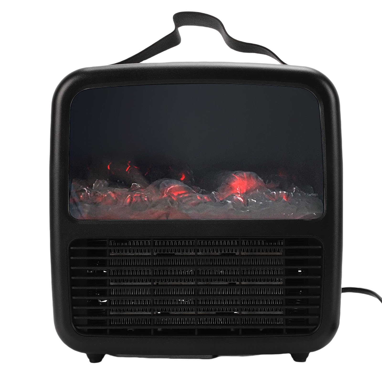 Fdit Calentador Portátil 1500W con Efecto de Fuego 3D Dinámico, Protección contra Sobrecalentamiento, Funcionamiento Silencioso para Oficina en Casa (Enchufe de la UE 230V)