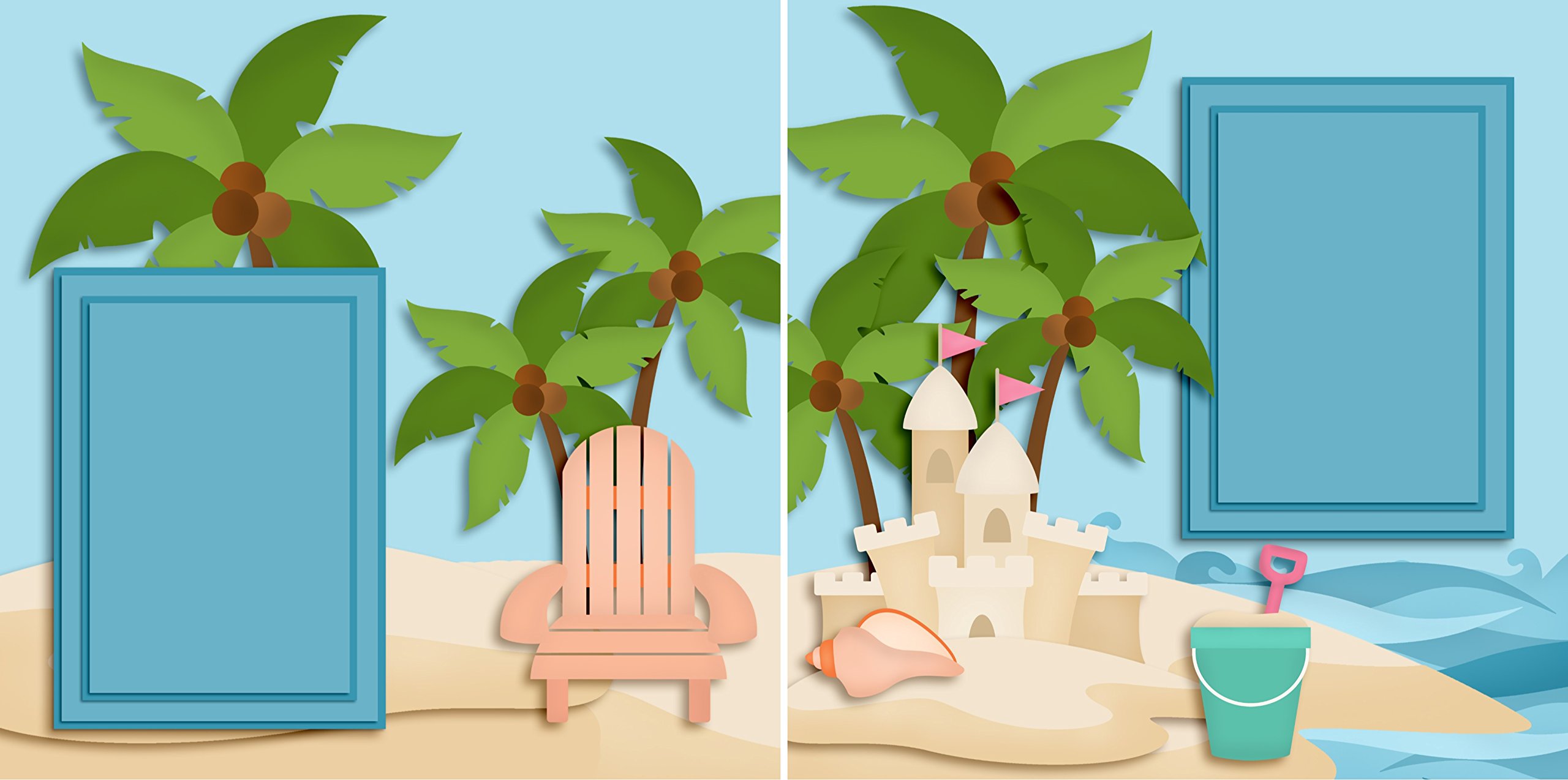 Zestaw scrapbookingu Beach Life - 5 układów podwójnych stron