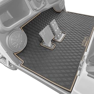 Xtreme Mats Evolution Golf Cart Floor Mat, Full Coverage Liner Protects OEM Flooring - Only Fits Classic Plus/Classic Pro/Forester/Turfman Carts (2022 & Prior) Beige Trim (EVOL-CLAS)