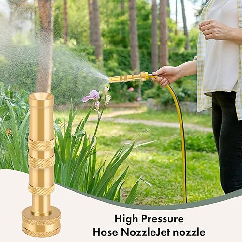 Miniatura 21 de Twinkle Star Boquilla de manguera giratoria ajustable de latón resistente, boquilla de manguera de alta presión con válvula de encendido/apagado