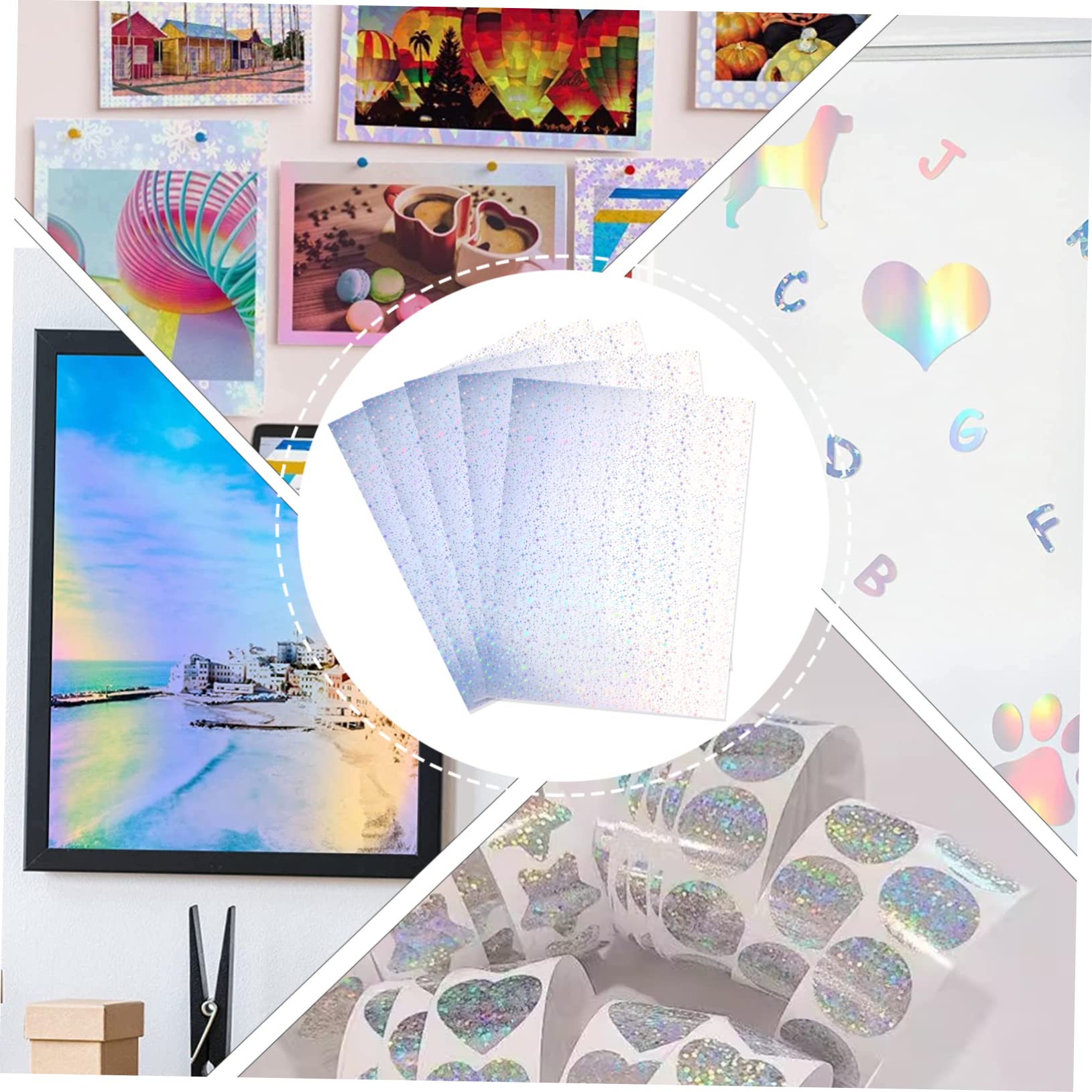 20blätter Aufkleberpapier Zum Bedrucken Holografisch Mattes Papier Für Drucker Selbstklebend Etikettenpapier Für Bürobedarf
