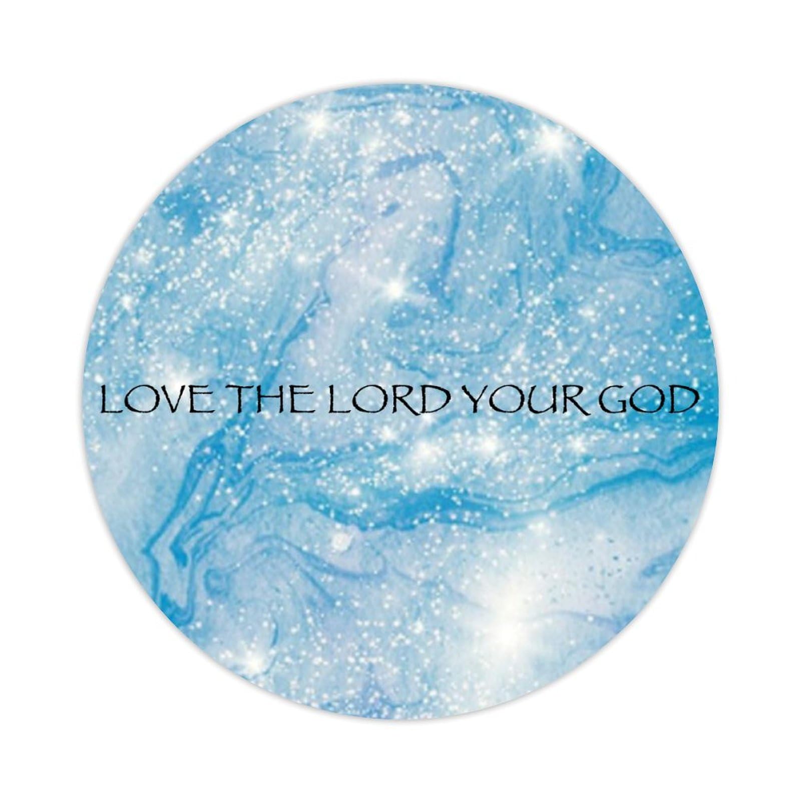 2in Round Label Stickers 100pcs Love The Lord Your God Quotes Label Decals for Boxes Laptop Envelope Seal Jar Water Bottles Phone Holiday Present Christmas Party Invitation Cards