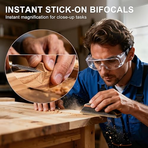 Miniatura 4 de Stick-on Bifocal Readers for Sunglasses, No Water or Adhesive Needed, Reusable Reading Lenses for Glasses Goggles 1 Paquete,3 PAQUETES,Paquete de 2