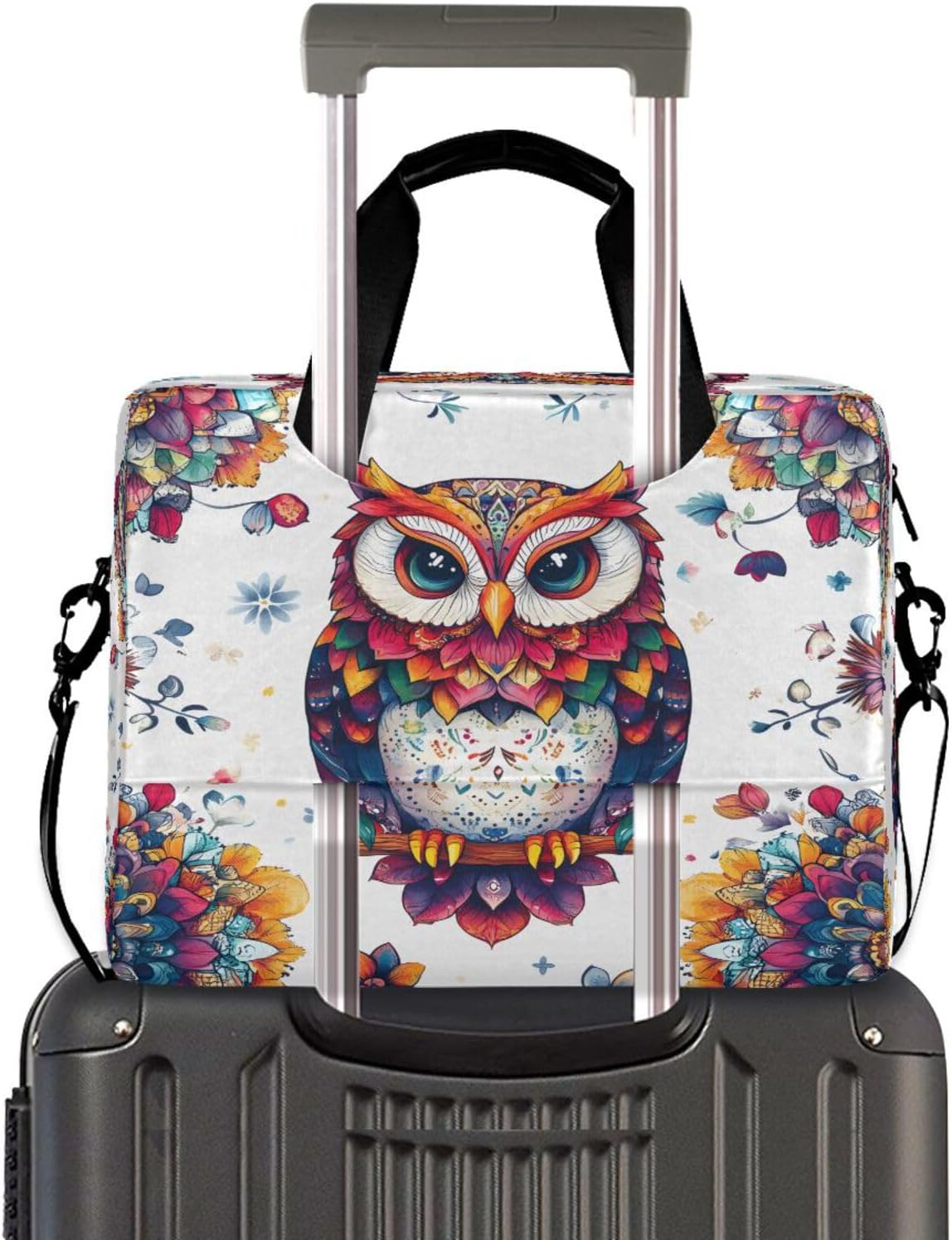 Mandala Boho Animal Owl 15.6 Inch Laptop Bag Briefcase for Business, Water-Resistant Computer Bag Fits 14-16 Inch Notebook for Men Women, Office Travel Work Backpack