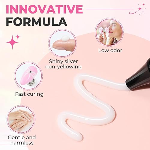 Miniatura 7 de UNA GELLA Esmalte de uñas de gel 3D blanco lechoso de 0.51 onzas, no se limpia para puntas de uñas, polvo de uñas cromadas, molde, dijes de uñas y