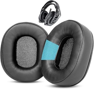 RIG 800 HS Ear Pads Replacement Compatible with Plantronics RIG 800 HS/RIG 800 LX/RIG 800 HD Gaming Headset Earpads Ear Cushions Memory Foam Protein Leather Black