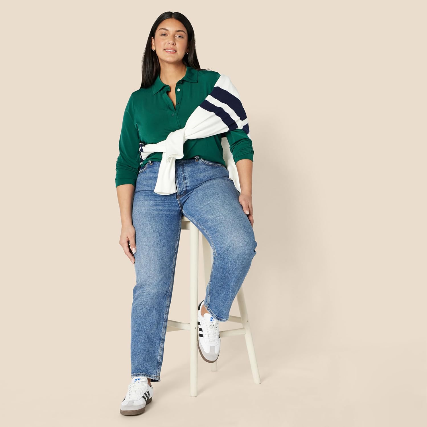 Amazon Essentials Womens Regular-Fit Matte Jersey Button-Down Shirt - Image 6