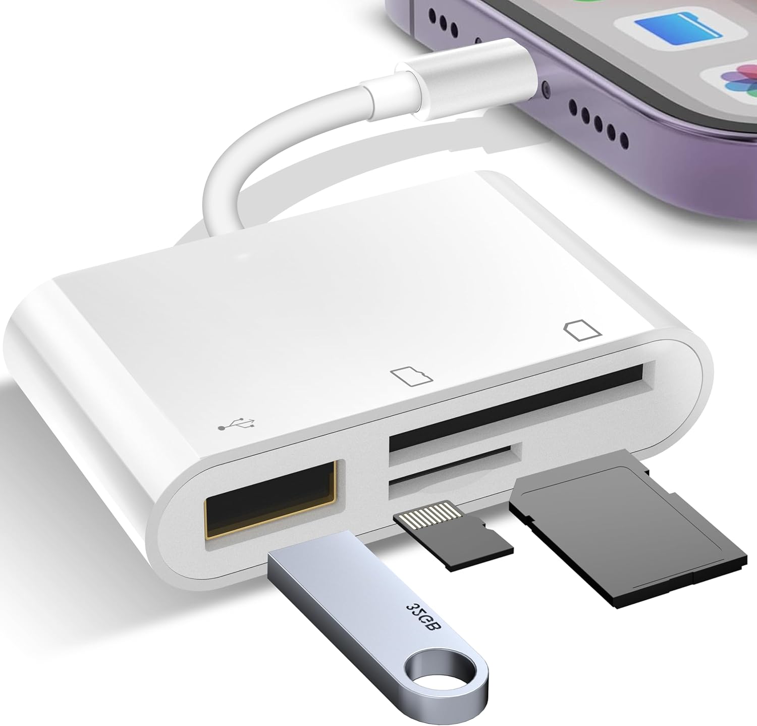 Inno3C iPhone Memory Card Reader with SD TF Card Slot, Type