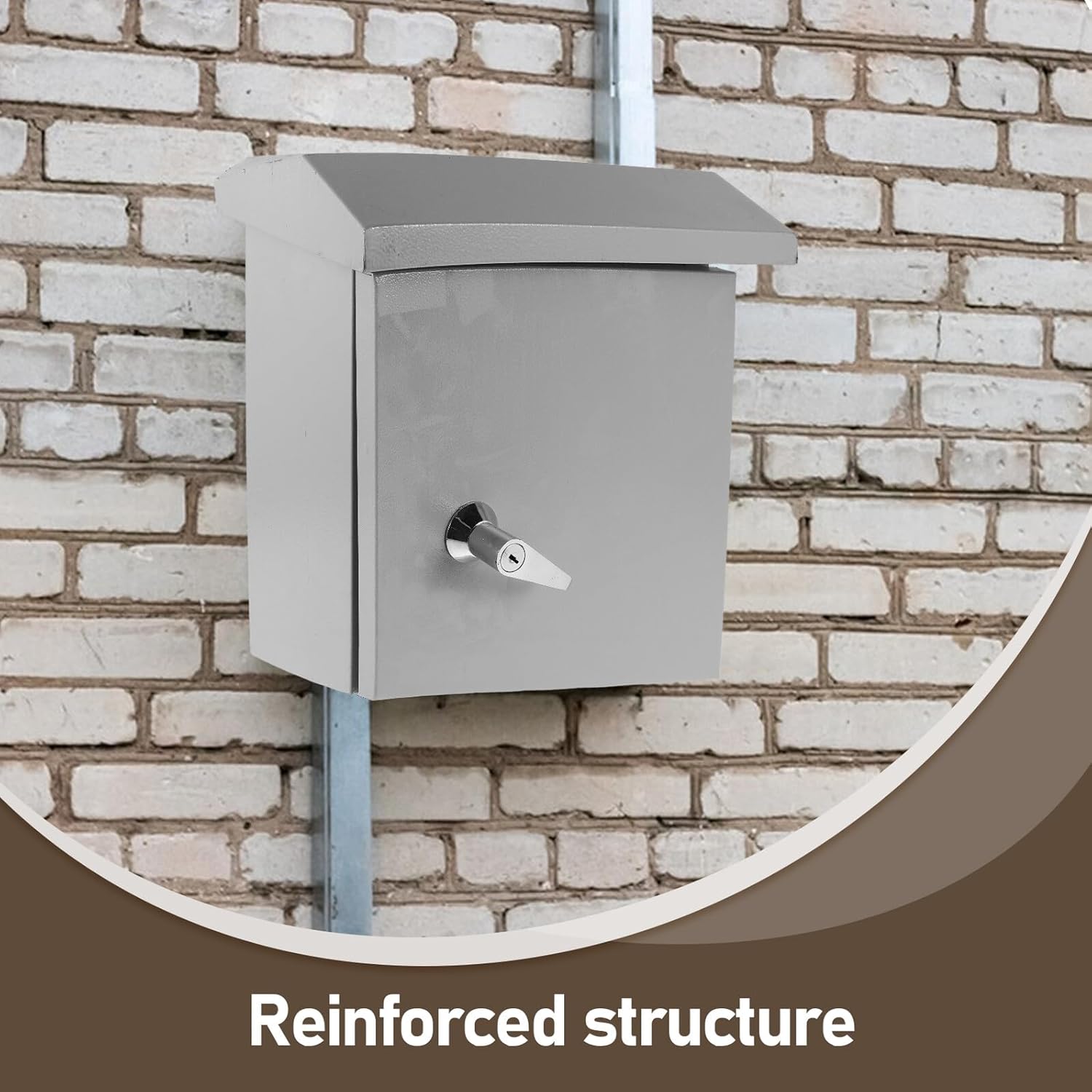 Outdoor Electrical Panel Box Weatherproof Circuit Breaker Enclosure Small Iron Distribution Case Overload Protection Junction Box for Outdoor Power Management 30x25x15cm