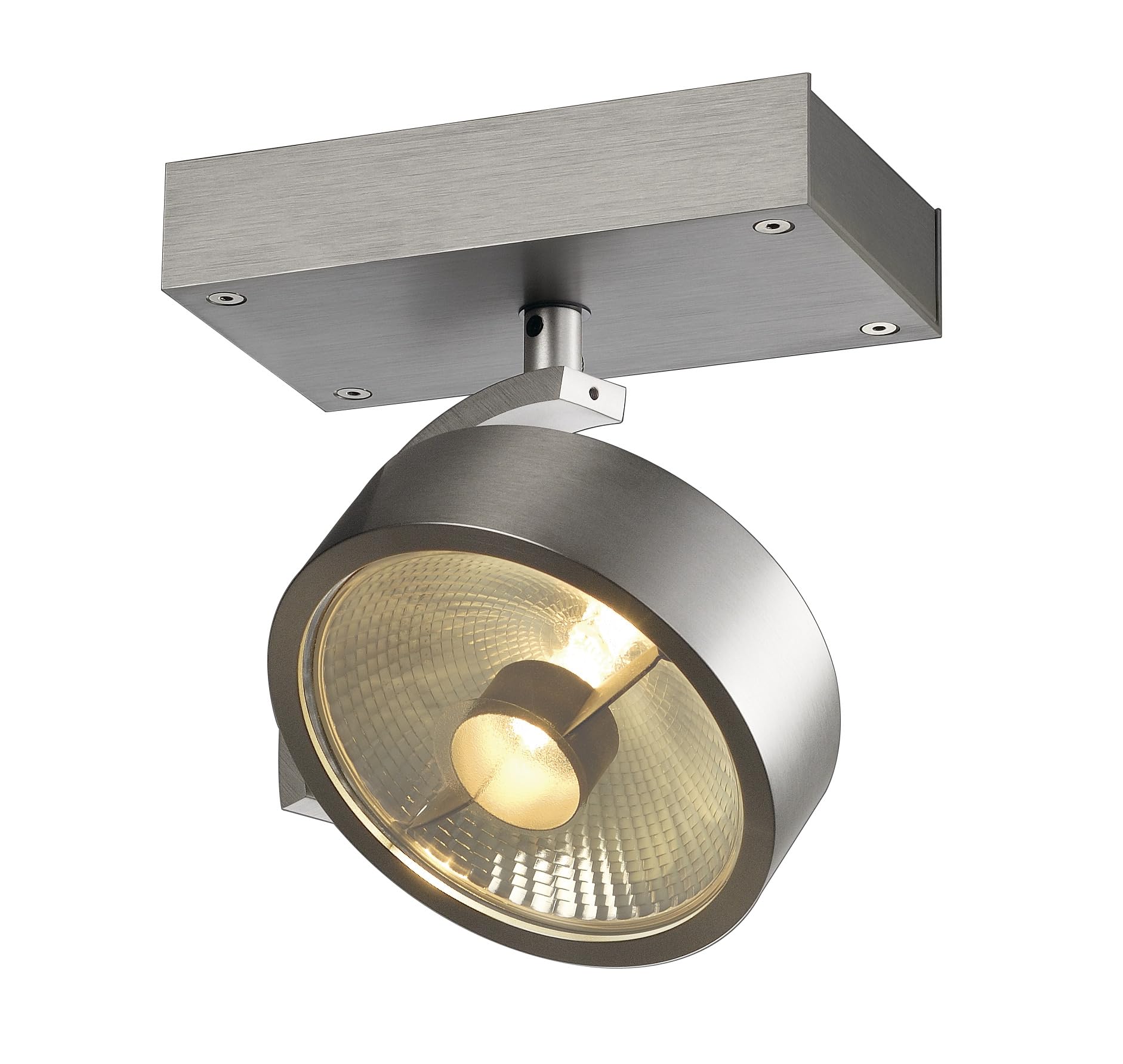 SLV KALU | Dimmbare Wand- und Deckenleuchte zur Beleuchtung innen, LED Strahler, dreh- und schwenkbar, LED Spot, Deckenstrahler, Decken-Lampen | einflammig, GU10, rund, Aluminium, max. 75W