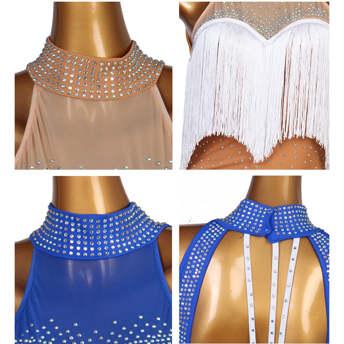 Halter Neck Fringe Latynoski Taniec Sukienki Kobiety Frędzel Latynoska Sukienka Zawodowa Salsa Samba Cha Cha Kostium Walc Foxtrot Taniec Sukienka Latynoska
