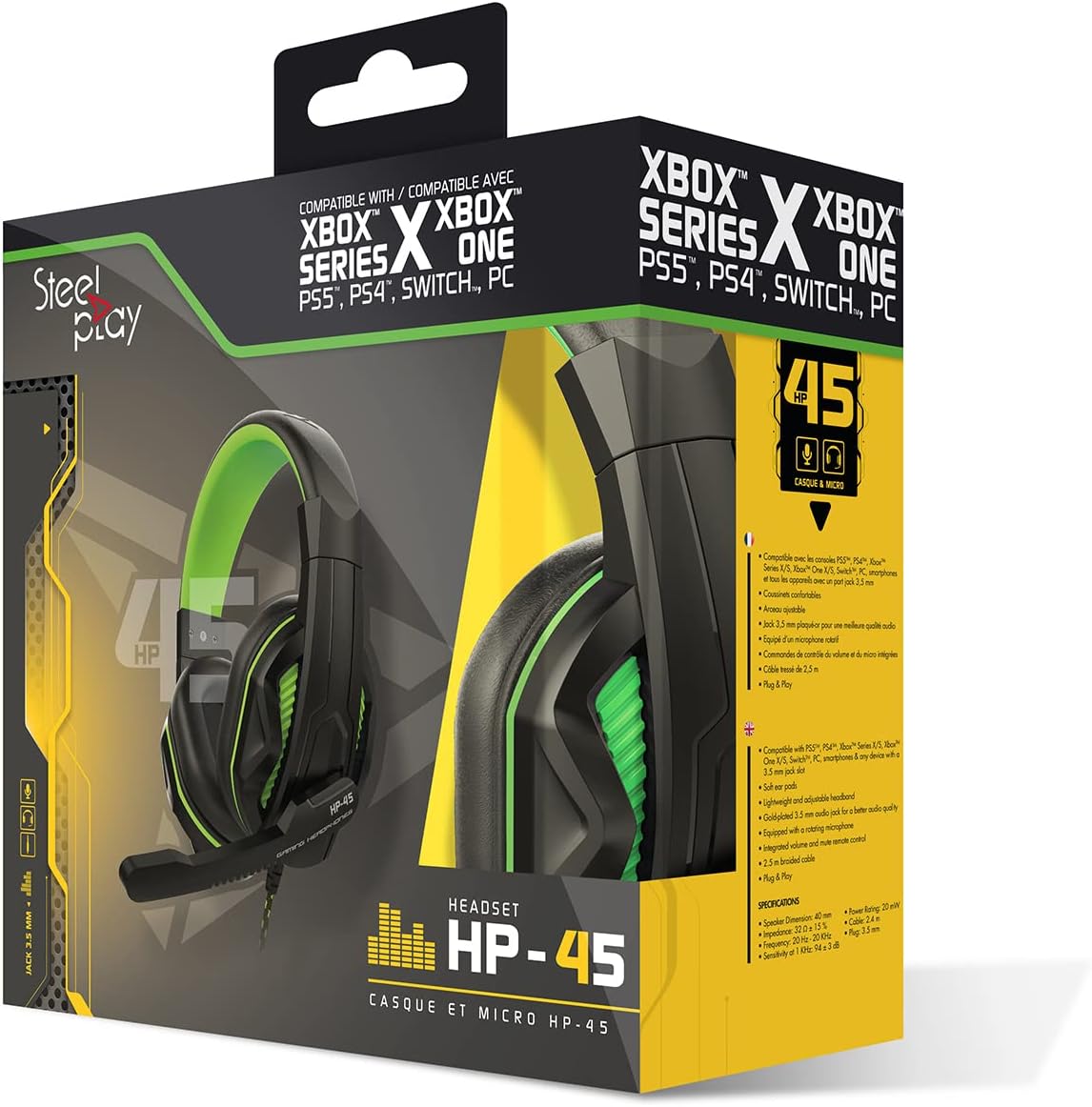 Steelplay HP45 Wired Stereo Headset packaging