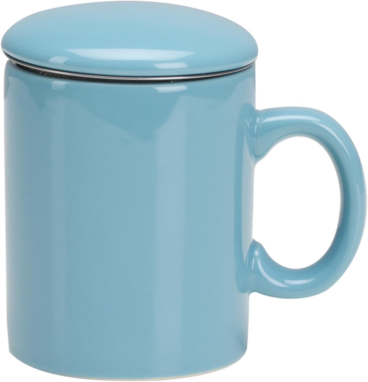 OmniwareTurquoise Ceramic Infuser Tea Mug with Lid
