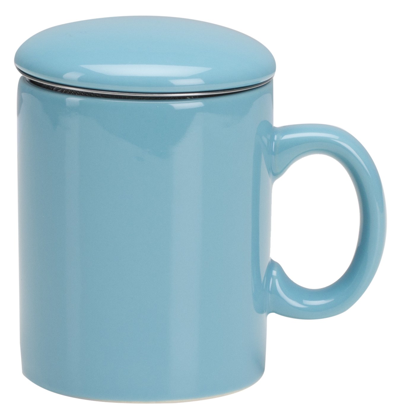 OmniwareTurquoise Ceramic Infuser Tea Mug with Lid