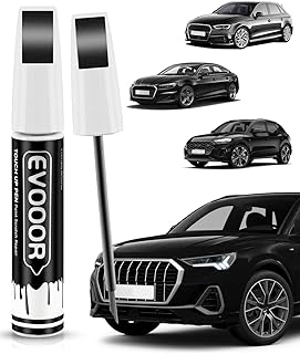 Touch Up Paint Compatible with Audi Exact Match 2 in 1 Touch up Pen for Chips and Nicks Repair (Mythos Black Metallic(LY9T/0E)) with 2pcs Disposable Micro Applicators