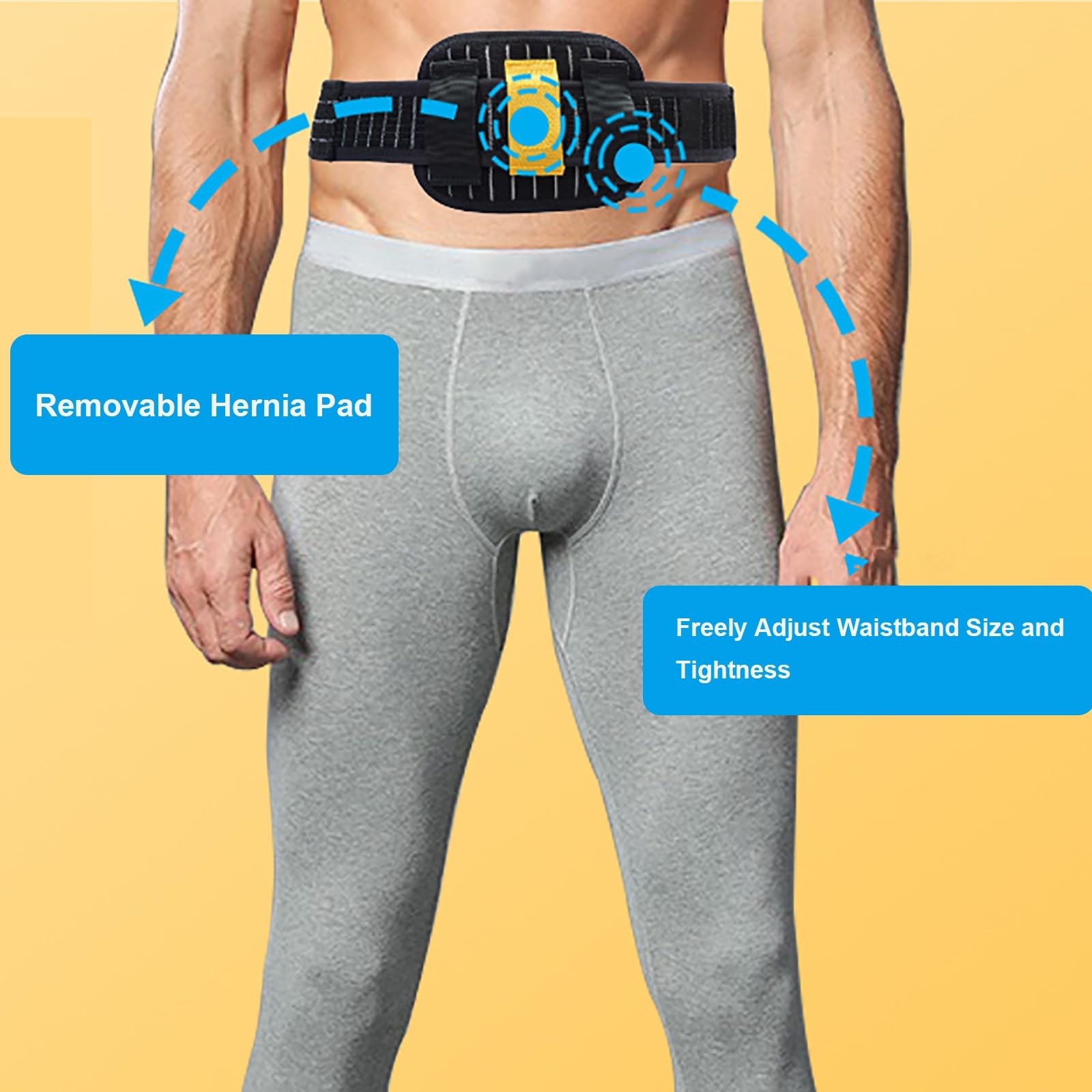 Fascia Ernia Ombelicale, Cintura per Ernia Ombelicale Uomo e Donna, Fascia Addominale per Donna con Cuscinetto di Compressione, Cintura per Ernia Addominale per Uomo