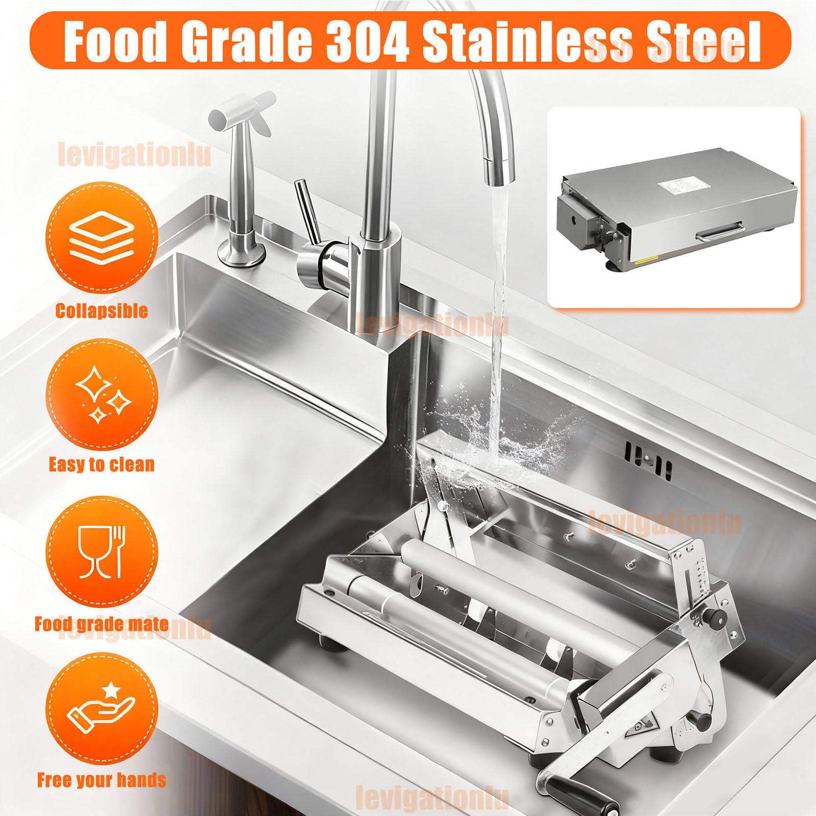 Sfogliatrice Manuale per Pasta, Rullo per Pasta in Acciaio Inox Con Spessore Regolabile Da 0 a 25 Mm, Sfogliatrice Pasticceria per Croissant, Pizza, Pasta, Per Uso Domestico E Commerciale 300