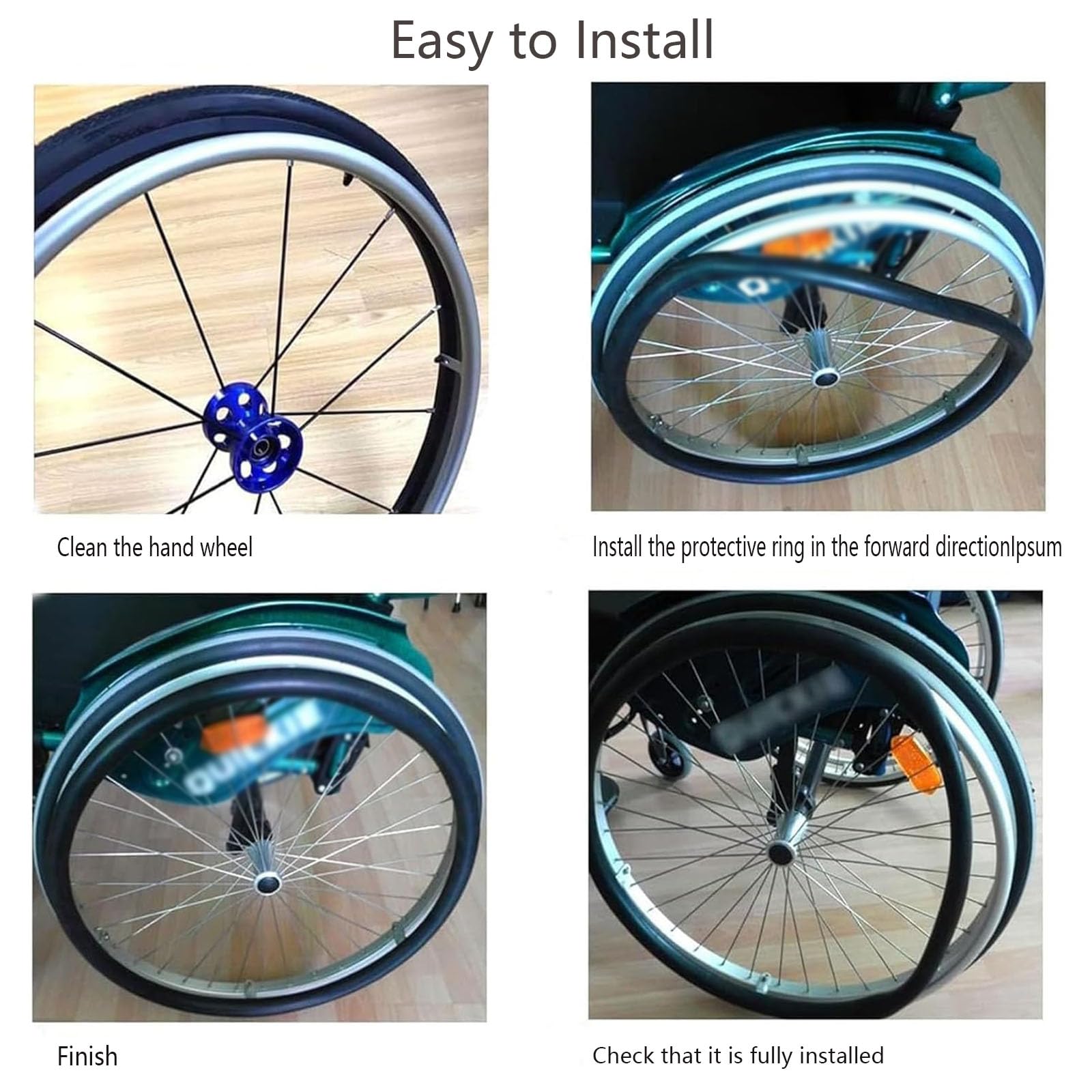 Fundas para Aros de Empuje de Silla de Ruedas, Funda de Silicona Resistente al Desgaste para Empuje Manual, Funda para Silla de Ruedas Deportiva con Rueda Trasera de 20/22/24 Pulgadas, Mejor