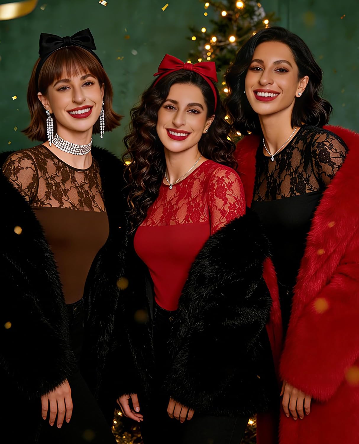 Avidlove Lace Long Sleeve Bodysuit for Women Crew Neck Body Suits Slimming Going Out Concert Tops Fall Outfits - Image 6