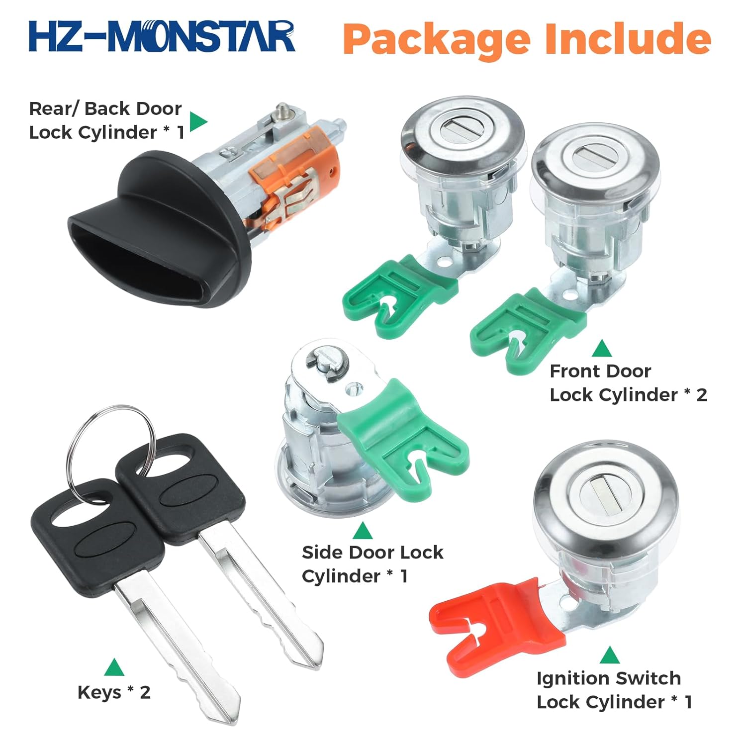 Door Lock Cylinders & Ignition Switch with Keys Compatible with 1997-2018 Ford Econoline Van E150 E250 E350 Van Replace 703369 597638 707624 DL5886