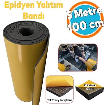 Yap kanl  Ara  Ses Is  Yal t m  zolasyon Bant En100 cm Kal nl k10 mm Uzunluk5 Metre Kau uk S nger