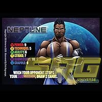 Vista 2 de GTS Distribution Supershow Cosmic Crusader: Neptune - Juego de cartas y dados de lucha libre. Baraja de estructura SRG. Edades 12+, 2-6 jugadores