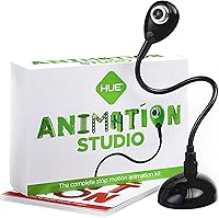 Vista 1 de HUE Animation Studio: Kit completo de animación Stop Motion (Cámara, Software, Libro) para Windows/macOS (Negro)