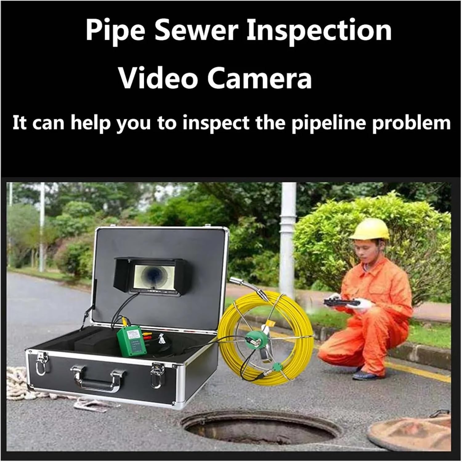 Drain Inspection Camera 17mm Drain Pipe Sewer Inspection Camera 7" IP68 Endoscope Industrial Pipe Sewer Inspection Video Camera