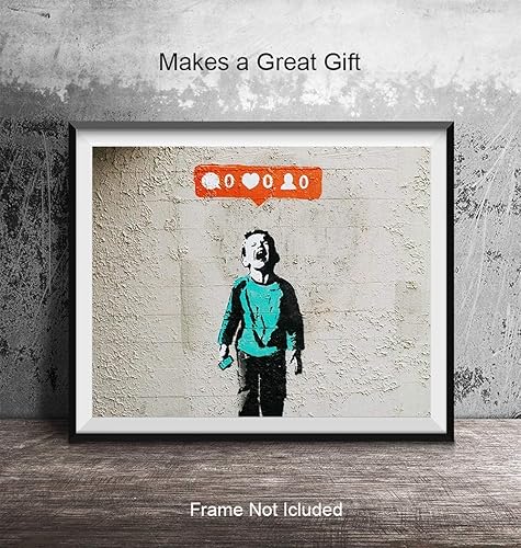 Miniatura 4 de Banksy Crying Child Graffiti 8x10 Wall Decor Picture - Modern Art Decoration Poster for Home, Apartment, Office, Dorm, Living Room, Bedroom,