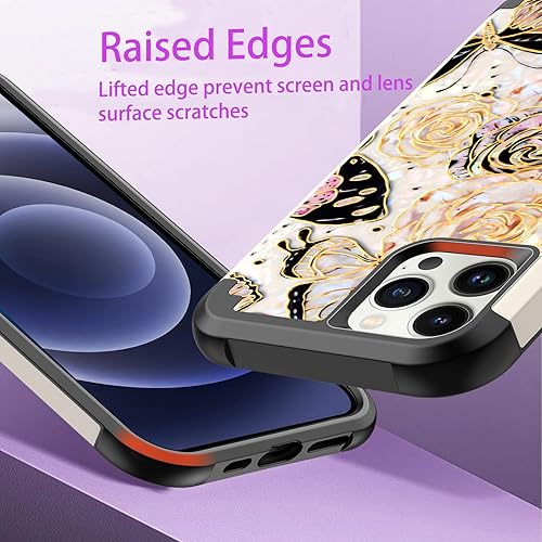 Miniatura 4 de LONTECT Funda para iPhone 12, iPhone 12 Pro, a prueba de golpes, tres capas, resistente, resistente, duradera, híbrida, de cuerpo completo, funda