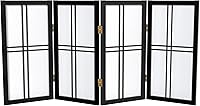 Vista 27 de Pantalla Shoji de doble cruz corta para escritorio de 2 pies - Negro - 3 paneles