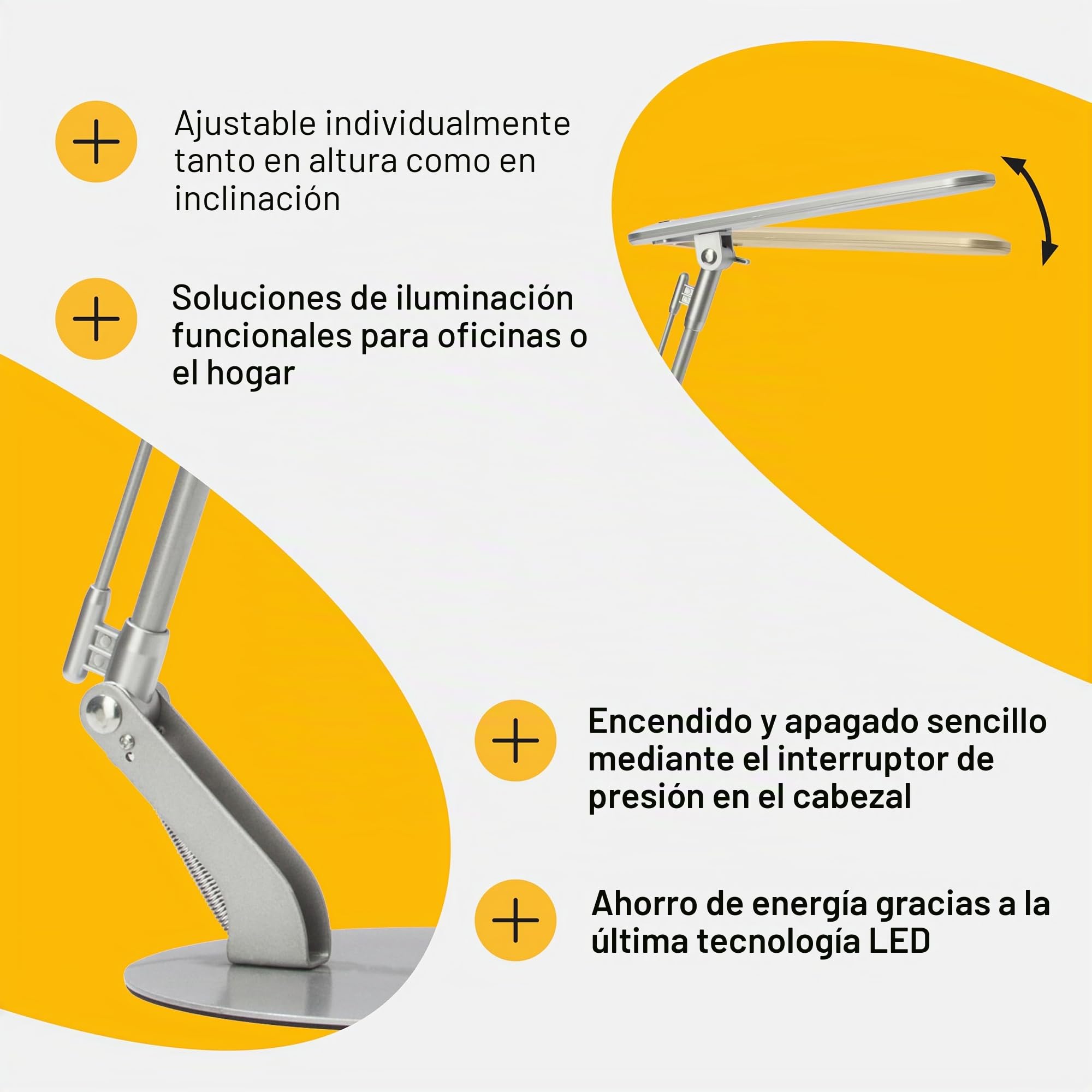 Brilliant Brendan Lámpara de escritorio, bombilla LED, 1 x 6 W, 290 lm, 4100 K, de metal, titanio G94808/11