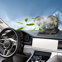 Baceyong 12V Dupla Fejes Autós Ventilátor Szivargyújtó Csatlakozóval - 360° Vízszintes, 180° Függőleges Forgatható, Teherautóba, SUV-ba 2