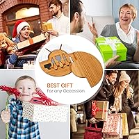 Vista 9 de Vaiyer Juego de tablas de cortar de queso charcutería con tabla de queso redonda de 13 pulgadas con 3 cuchillos, 3 cuencos de cerámica con 2