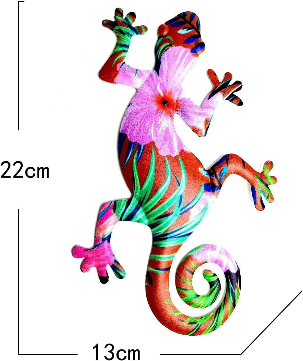 TYFG Metal Gecko Wall Decor,Garden Ornaments Wall Art Outdoor Garden Decorations Fence Sculpture Set of 2 Hanging for Outdoor Backyard Porch Home Patio - Image 4