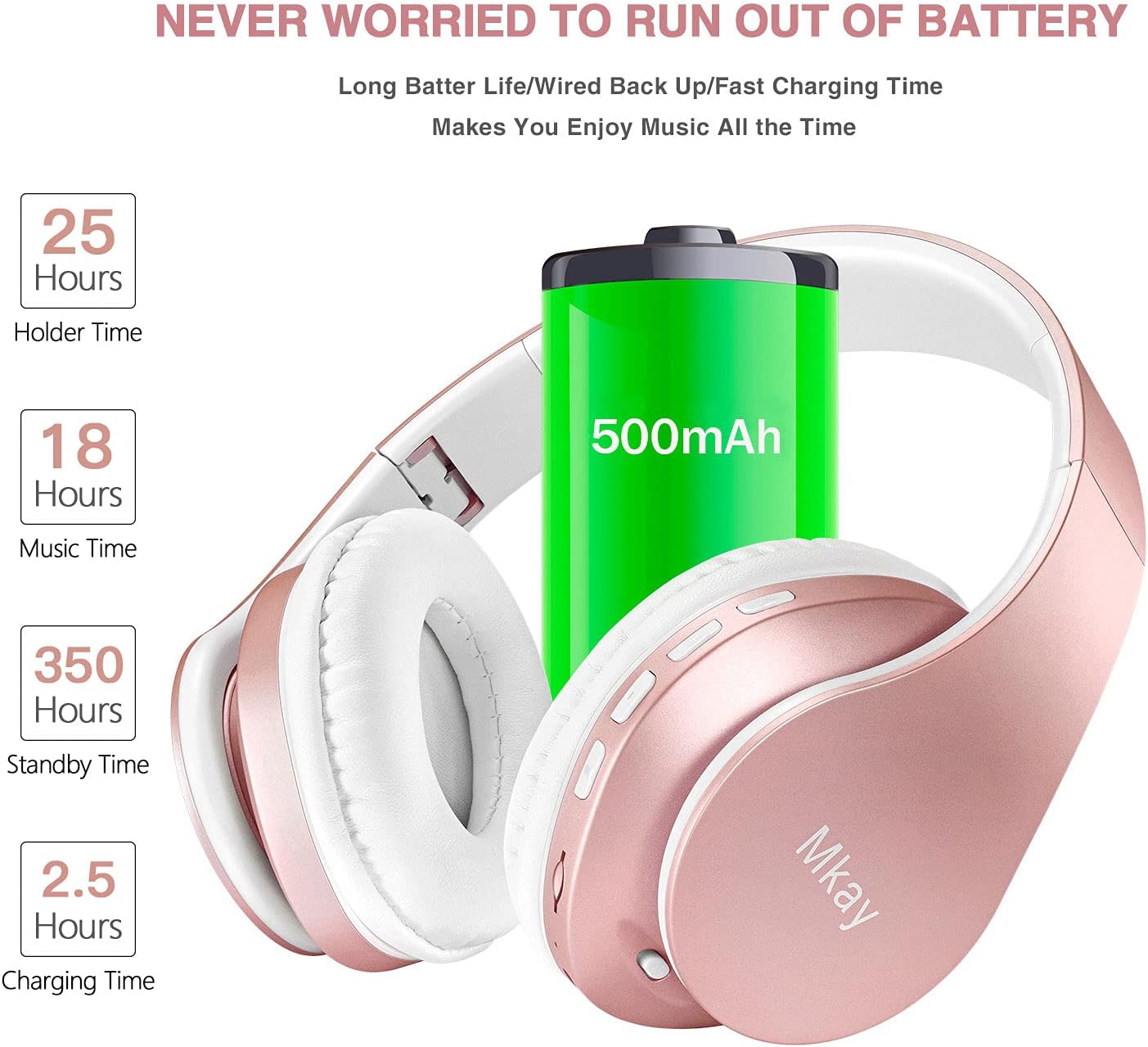 MKay Kids Headphones Over Ear Bluetooth 