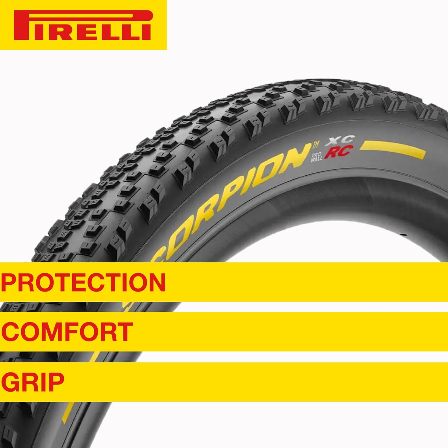 Pirelli Scorpion XC RC Yellow Label 29x2.4 Tire SmartGRIP ProWALL Versatile Tread for XC Racing