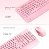 Teclado y Mouse Inalámbricos MEETION, Teclado Inalámbrico Tamaño Completo con Reposamuñecas, Mouse Ajustable de 3 DPI, Set con Receptor USB 2.4GHz, para PC/Computadora/Laptop/Windows/Mac, Rosa, Estándar Global Reciclado 3
