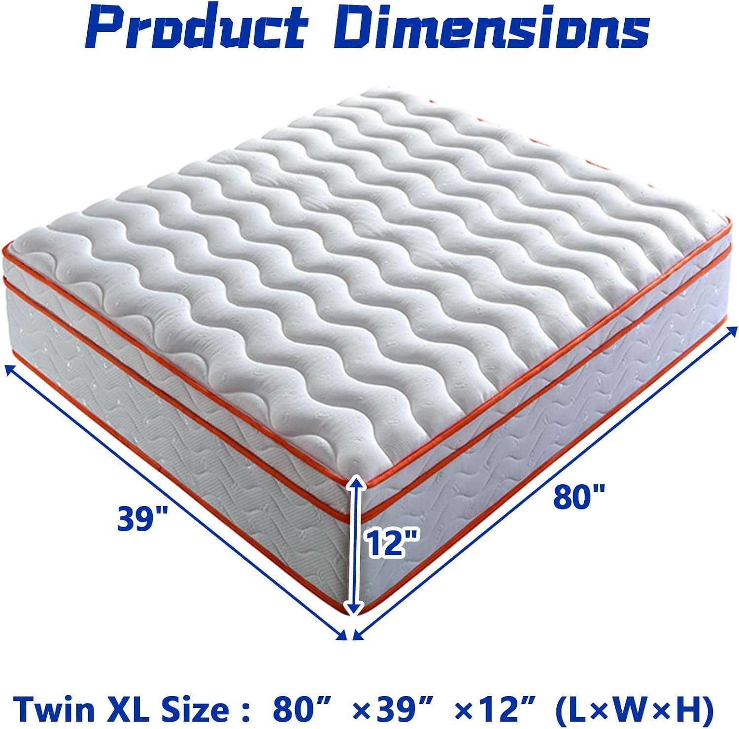 10 Inch Twin XL Mattress, Twin Memory Foam Mattress with Pocket Springs, Medium Firm Feel, Certipur-Us Certified, Soft & Breathable Bed for Guest Room and Dorm (Twin XL, 10, 10, Inches)