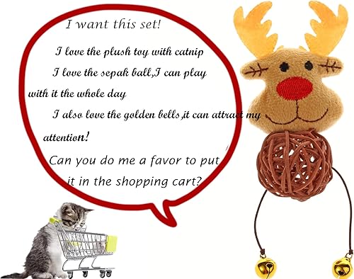 Miniatura 2 de BoomBone Paquete de 3 bolas navideñas para gatos con campana, juguete de persecución de gatitos