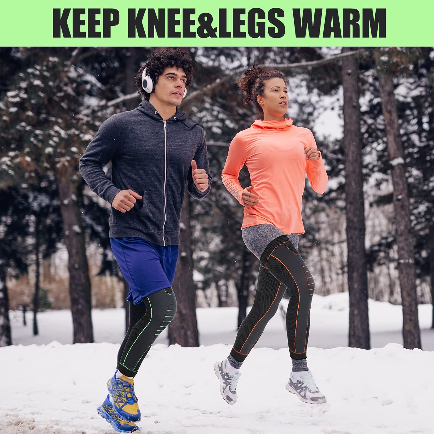 6 Pcs Long Compression Full Leg Sleeves Full Compression Knee Sleeves Braces Support for Men Women Arthritis Joint Pain Relief Reduce Varicose Veins and Swelling Cycling Sport