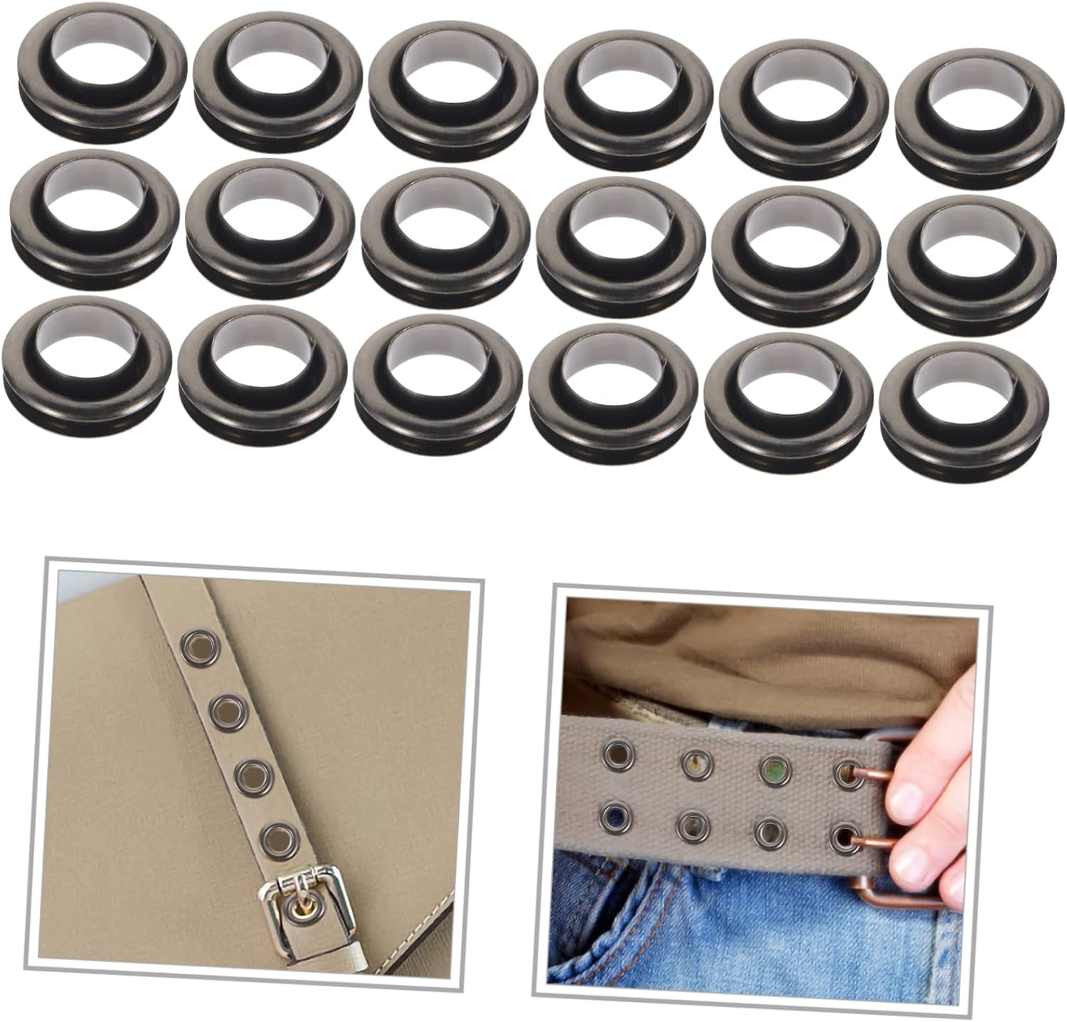 Angoily 50sets Double-Sided Grommet Eyelets for Clothing Bags and Repair Work Easy to Install Fabric Fasteners